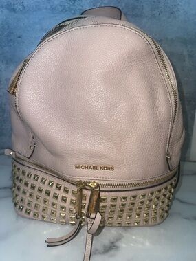 NET Michael Kors Ballet Pink Leather Interior Zip Backpack